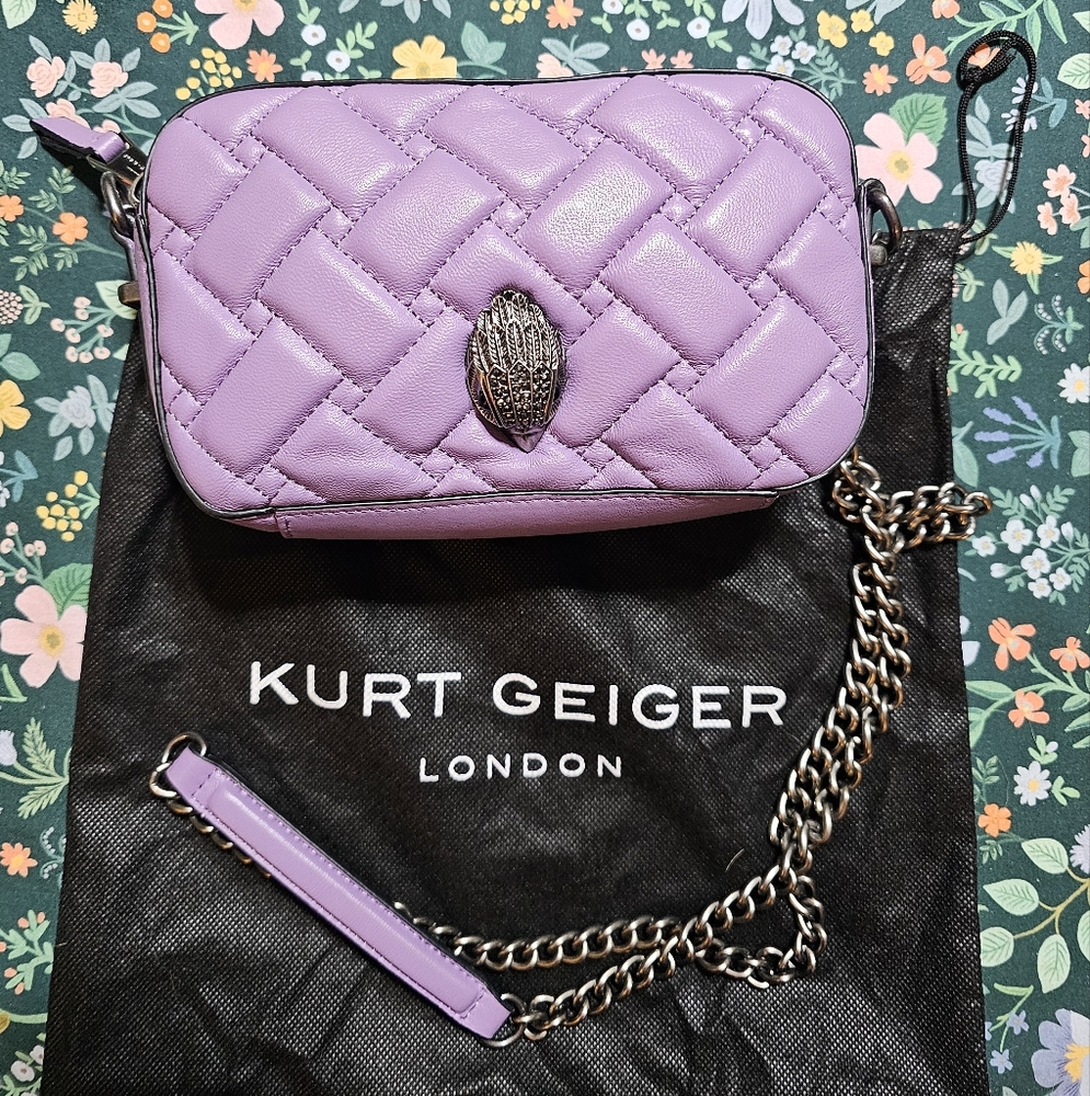 Kurt Geiger quilted crossbody camera bag in lavender 💜